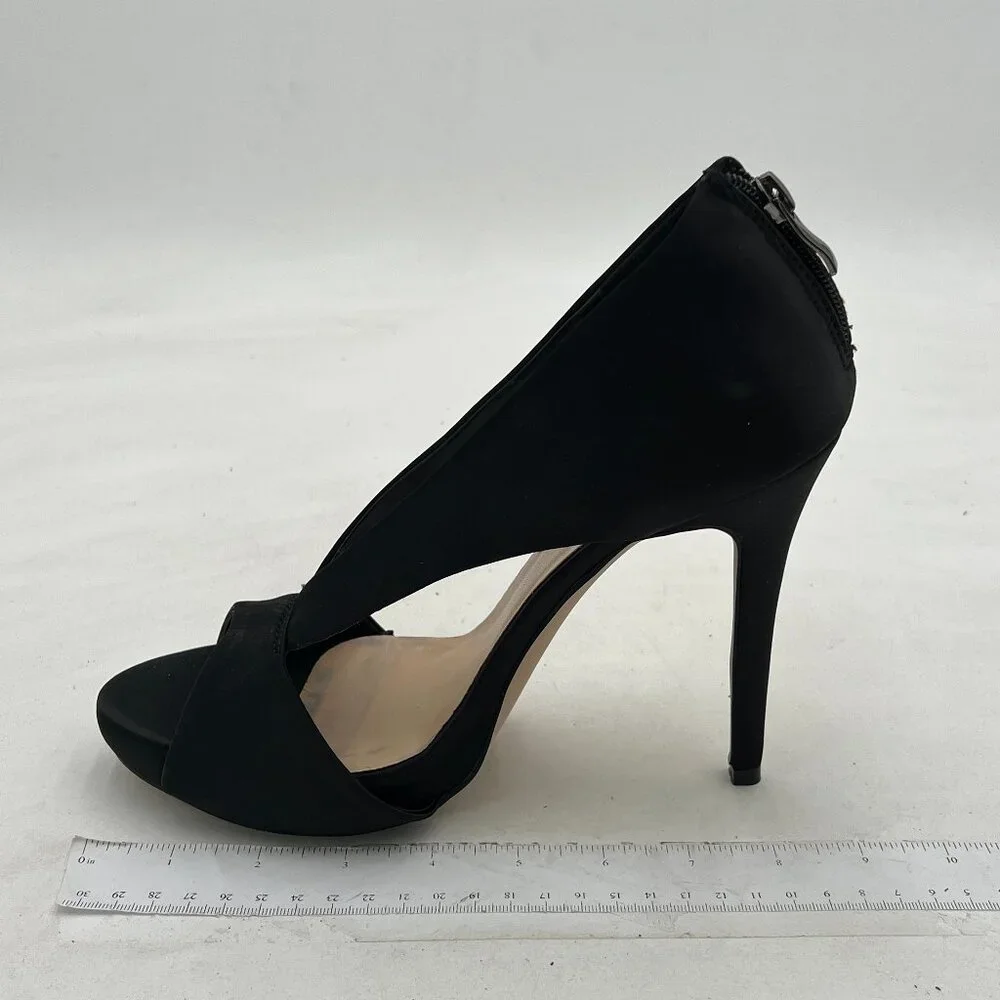 FSJ | Shoes | Fsj Black Peep Toe Sandals High Heel Pumps Cutout Casual ...